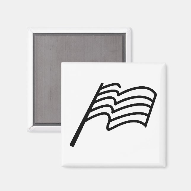 Minimal Racing Flag Sport Waving Magnet (Front/Back)