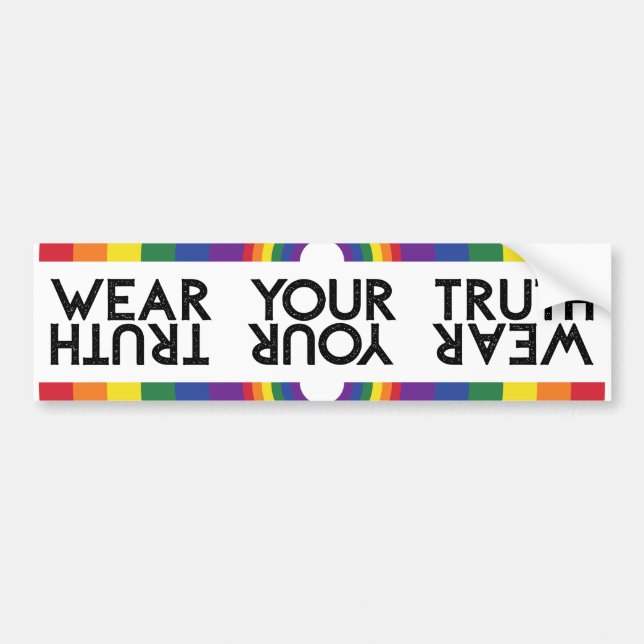 Minimal Rainbow Arch Modern Colourful Statement  Bumper Sticker (Front)