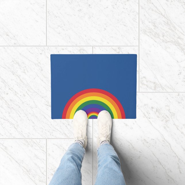 Minimal Rainbow Arch Modern Colourful Statement  Doormat (Indoor)