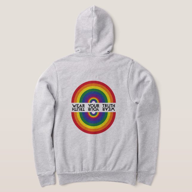 Minimal Rainbow Arch Modern Colourful Statement  Hoodie (Laydown Back)