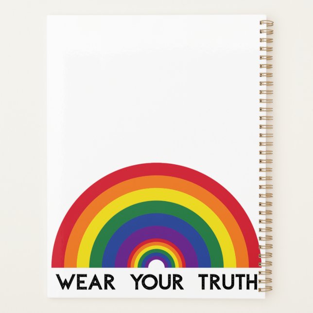Minimal Rainbow Arch Modern Colourful Statement  Planner (Back)