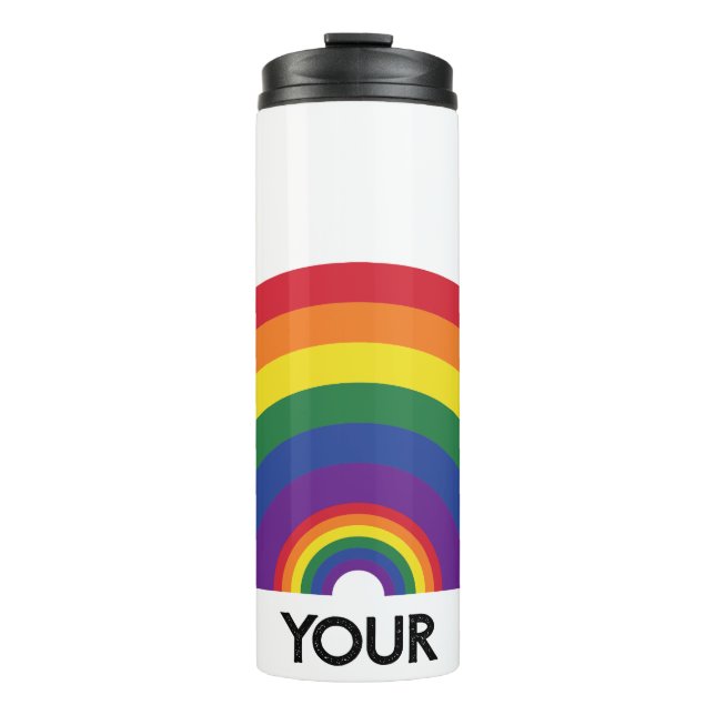 Minimal Rainbow Arch Modern Colourful Statement  Thermal Tumbler (Front)