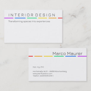 Minimal Rainbow Business Card with Pride Colors