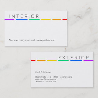 Minimal Rainbow Business Card with Pride Colors