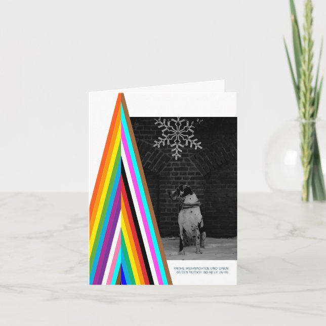Minimal Rainbow Christmas Holiday Card (Front)