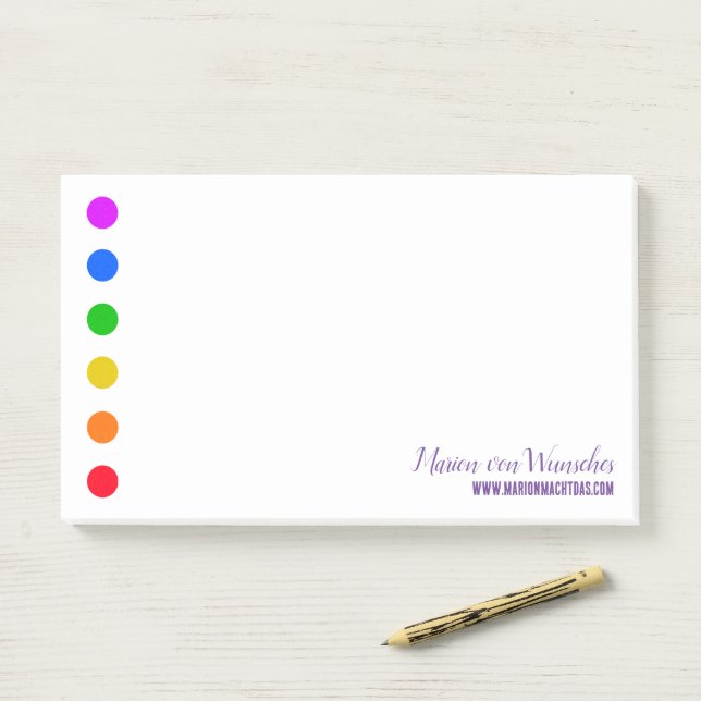 Minimal Rainbow Dots Line Template Notes (On Desk)