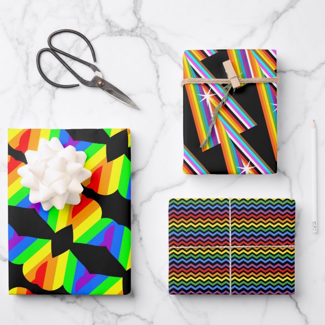 Minimal Rainbow Statement  Wrapping Paper Sheet (Front)