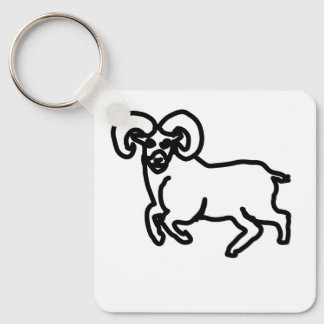 Minimal Ram Zodiac Keychain – Crisp Aries Outline 