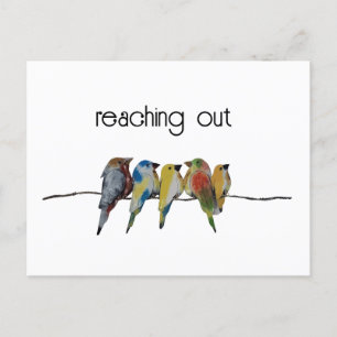Minimal   Reaching Out   Birds on Wire Postcard