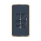 Minimal Realtor Charcoal Blue Faux Gold Border