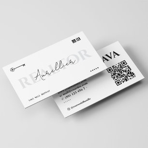 Minimal Realtor Realty Mortgage Broker Key Script  Business Card