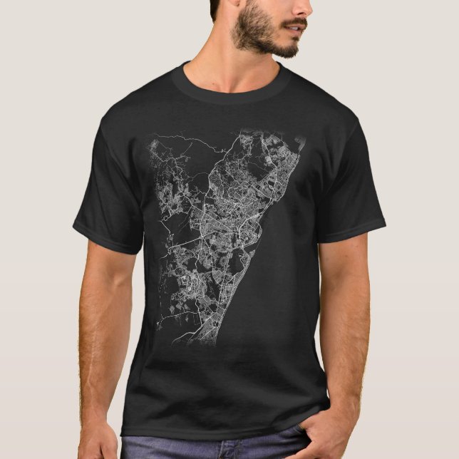 Minimal Recife city map (LARGE PRINT) T-Shirt (Front)