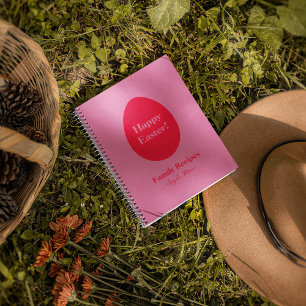 Minimal red and pink egg Easter Notebook