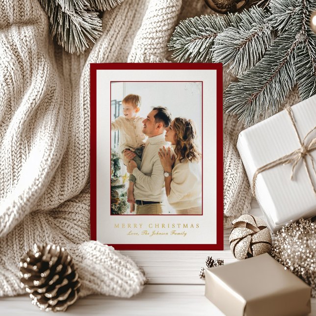 Minimal Red Border Photo Elegant Christmas (Creator Uploaded)