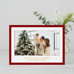Minimal Red Border Photo Elegant Christmas