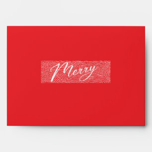 Minimal Red Doodle Modern Custom Merry Christmas Envelope