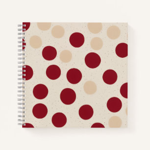 Minimal Red Dot Pattern Notebook