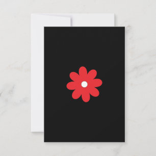 Minimal Red Floral Black Wedding Invitation
