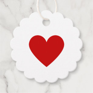 Minimal Red Heart Love Scalloped To From Valentine Favour Tags