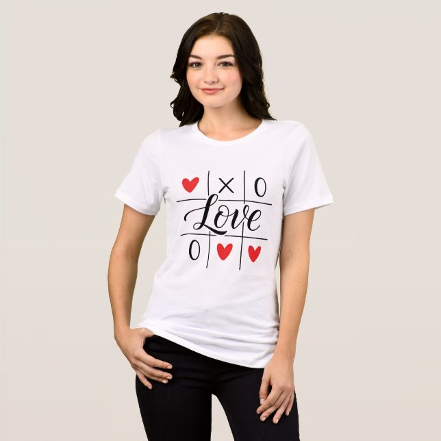 Minimal Red Hearts Graphic Tri-Blend Shirt (Front Full)