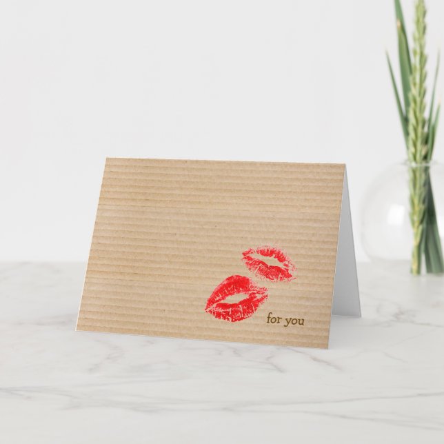 Minimal Red Lip Print Card (Front)