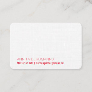 Minimal reduced red business card