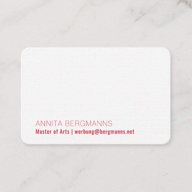 Minimal reduced red business card (Front)
