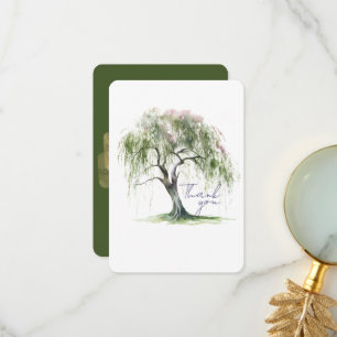 Minimal Regency Era Soft Willow Tree Thank You Card