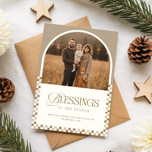 Minimal Religious Family Arch Photo Christmas Holiday Card