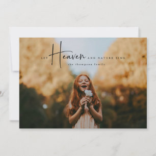 Minimal Religious Holiday Photo Card in Black