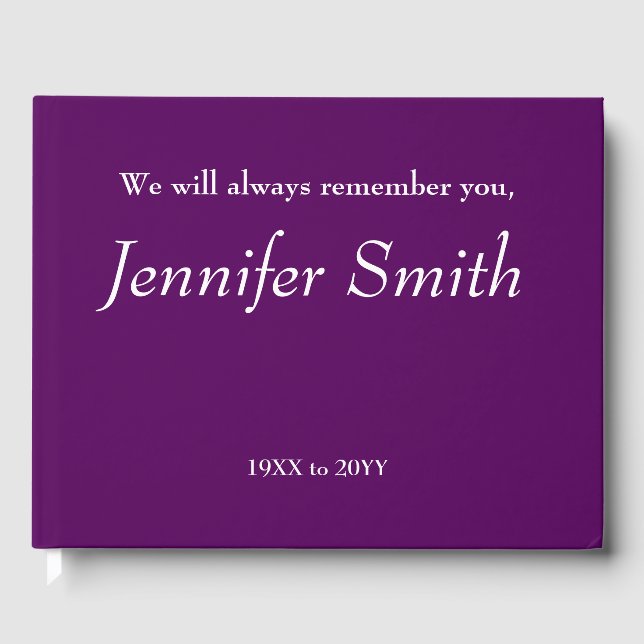 Minimal, Respectable Sympathy Guestbook (Front)