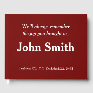 Minimal, Respectable Sympathy Guestbook