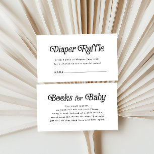 Minimal Retro Baby Shower Books for Baby Enclosure Card
