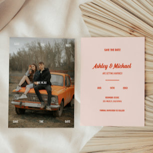 Minimal Retro Full Photo Wedding Save The Date