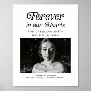 Minimal Retro Funeral Forever in our Hearts Sign