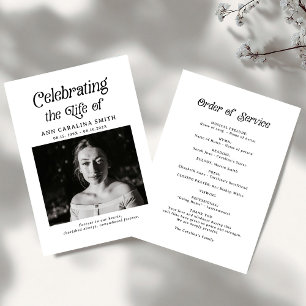 Minimal Retro Funeral Order of Service Programme