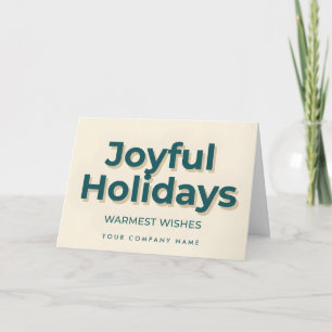 Minimal Retro Script Joyful Holidays Holiday Card