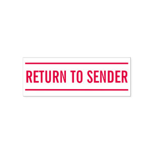 Minimal "RETURN TO SENDER" Rubber Stamp