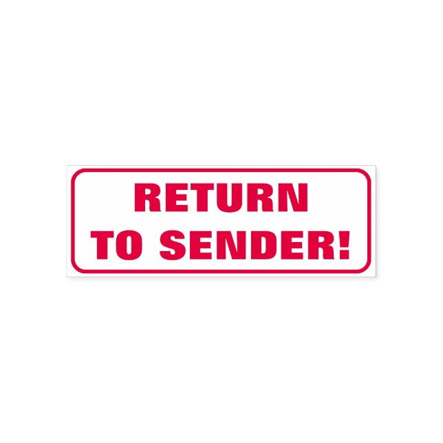 Minimal "RETURN TO SENDER!" Rubber Stamp (Design)