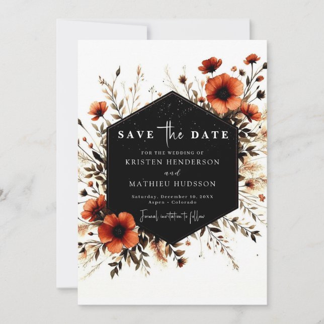 Minimal Romantic Terracotta Wedding Save The Date (Front)