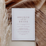 Minimal Rose Gold Brunch with Bride Bridal Shower Invitation<br><div class="desc">This minimal rose gold brunch with the bride bridal shower invitation is perfect for a simple wedding shower. The modern romantic design features classic rose gold and white typography paired with a rustic yet elegant calligraphy with vintage hand lettered style. Customizable in any color. Keep the design simple and elegant,...</div>