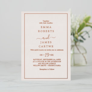 Minimal Rose Gold Foil   Blush Photo Back Wedding 