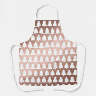 Minimal rose gold geometric xmas trees apron
