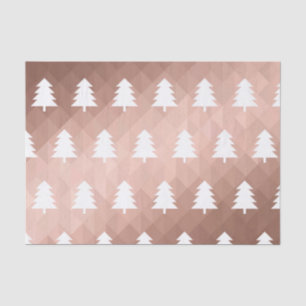 Minimal rose gold geometric xmas trees tissue paper