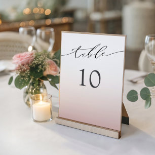 Minimal Rose Gold Wedding Table Number