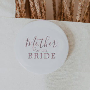 Minimal RoseGold Mother of the Bride Bridal Shower 6 Cm Round Badge