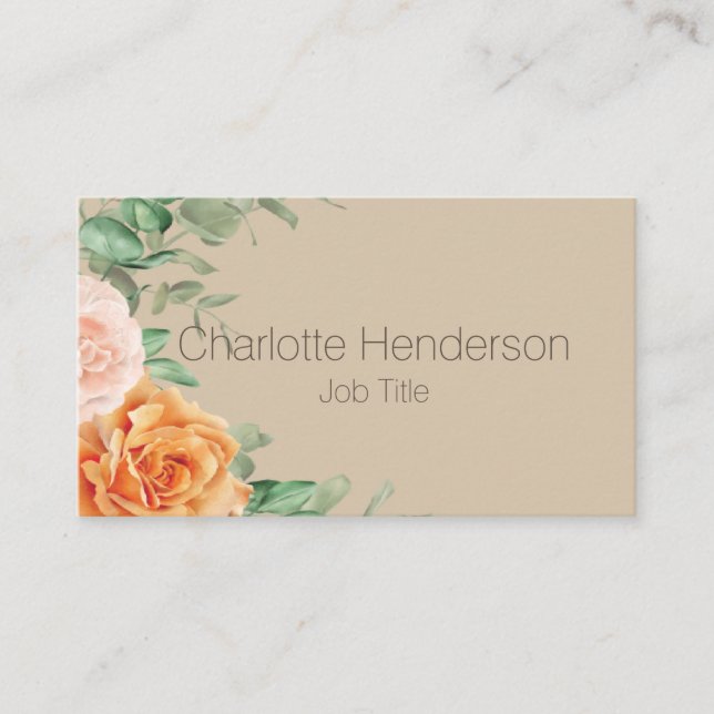 Minimal Roses Business Card (Front)