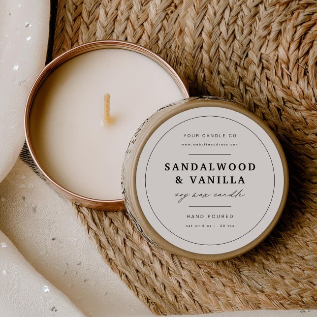 Minimal Round Candle Brand Label Product Sticker (Creator Uploaded)