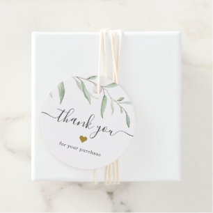Minimal rustic greenery logo business thank you favour tags