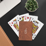 Minimal, Rustic, Modern Trendy Woodgrain Monogram Playing Cards<br><div class="desc">The playing card design features a modern faux woodgrain texture background with monogram initials.</div>